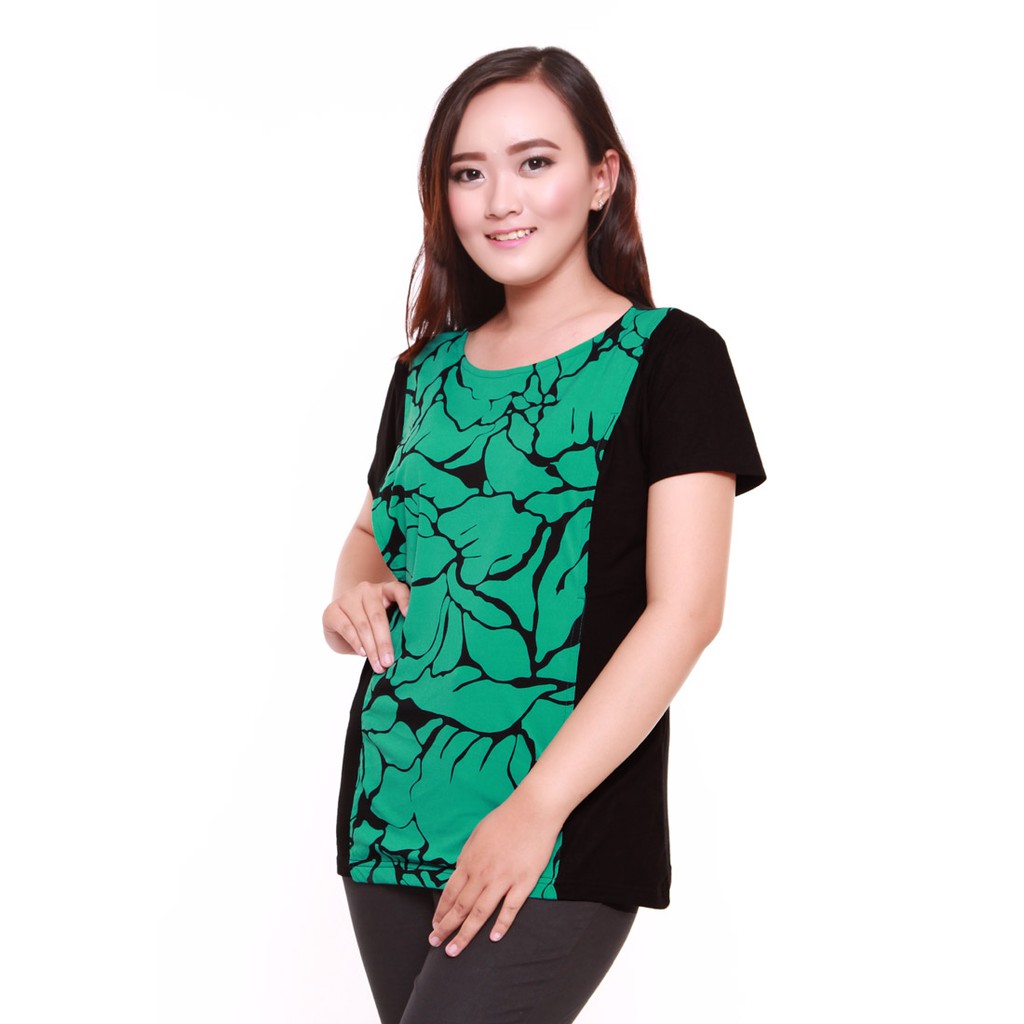 Greeny Green Nursing Top, Baju Atasan Menyusui, Kombinasi Hitam &amp; Hijau, by Baju Island