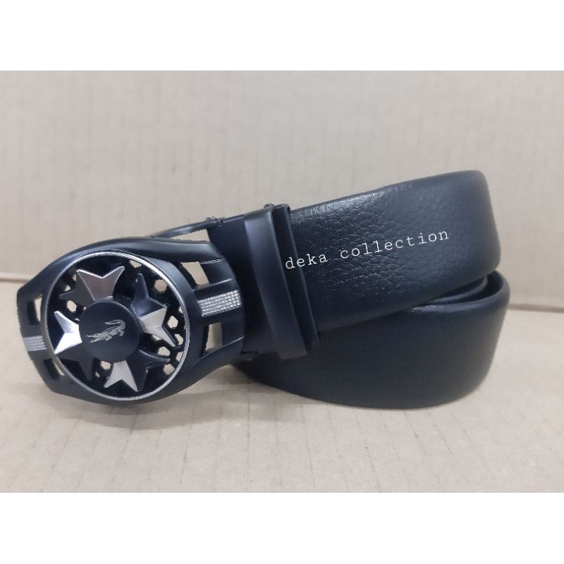 ikat pinggang rel pria crocodile gesper sabuk belt kulit pria