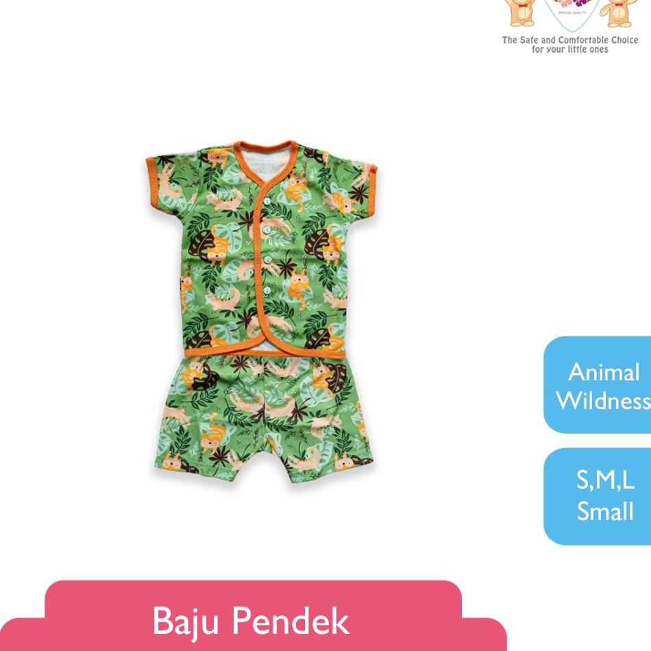 ✺ LIBBY Stelan Baju Pendek Anak Kecil Motif Animal Wildness (1stel) ☊