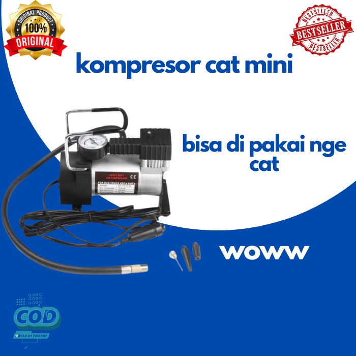 1 PAKET KOMPRESOR MINI LISTRIK UNTUK CAT MOTOR MOBIL FURNITURE KOMPRESOR POMPA ANGIN SIAP PAKAI BERG