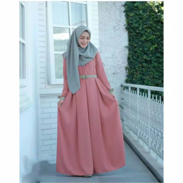 Revalina dress baju muslimah fashion muslim pakaian wanita baju gamis