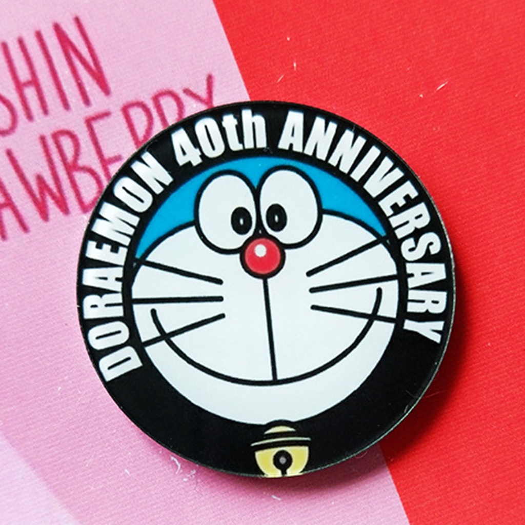 5 Pcs Bros Lencana Desain Karakter Kartun Anime Jepang Doraemon Bahan Plastik Untuk Pesta