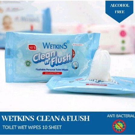 WETKINS CLEAN &amp; FLUSH | WETKINS TISSUE BASAH 10'S [SWEETSPACE]