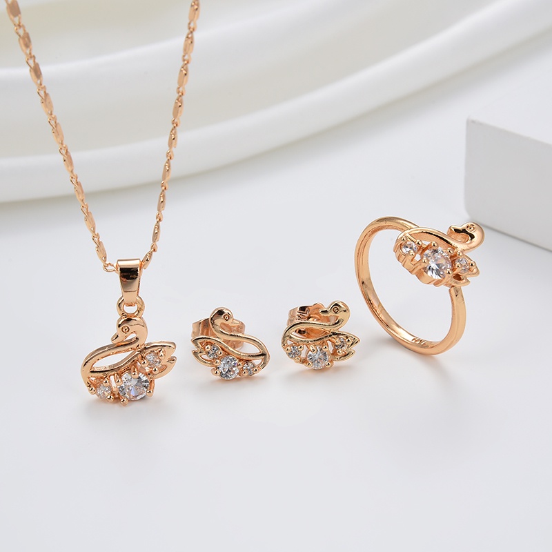 set perhiasan titanium wanita lapis emas silver anti karat asli dewasa murah korea gelang dan cincin perak antikarat termurah tidak luntur untuk 54s