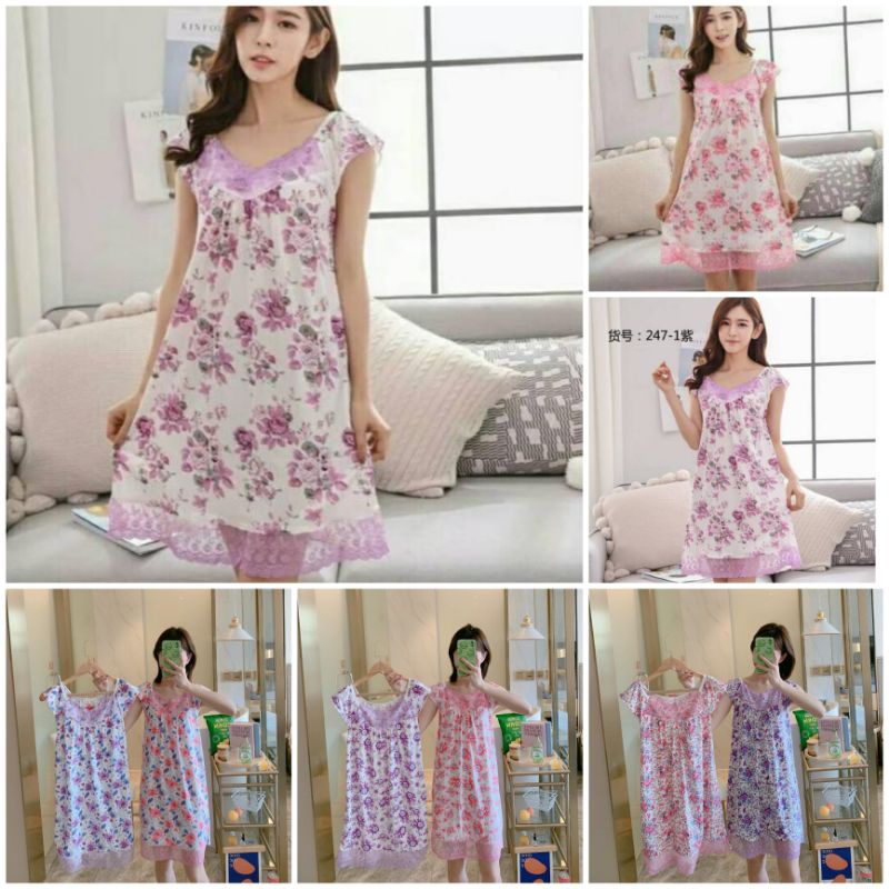 Daster Renda Wanita import/Daster Bunga Wanita Import Murah  C17-C2