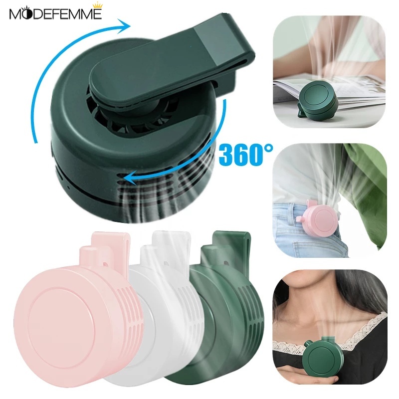 360° Kipas Angin Mini USB Charging Model Klip on Adjustable Mini Fan