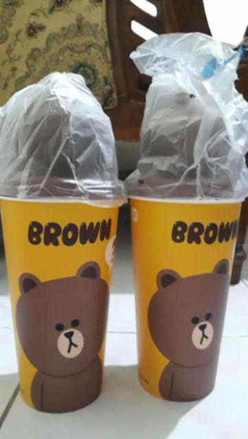 Ready Stok - Tumbler Line - Tumblr Line Cinemax  - Paket Sedotan  - Tumbler Line Cony Brown