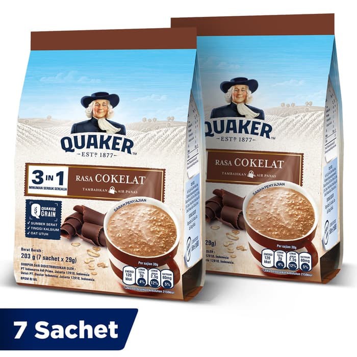 

Quaker 3in1 Cokelat Pouch 7 Sachets - Twin Pack