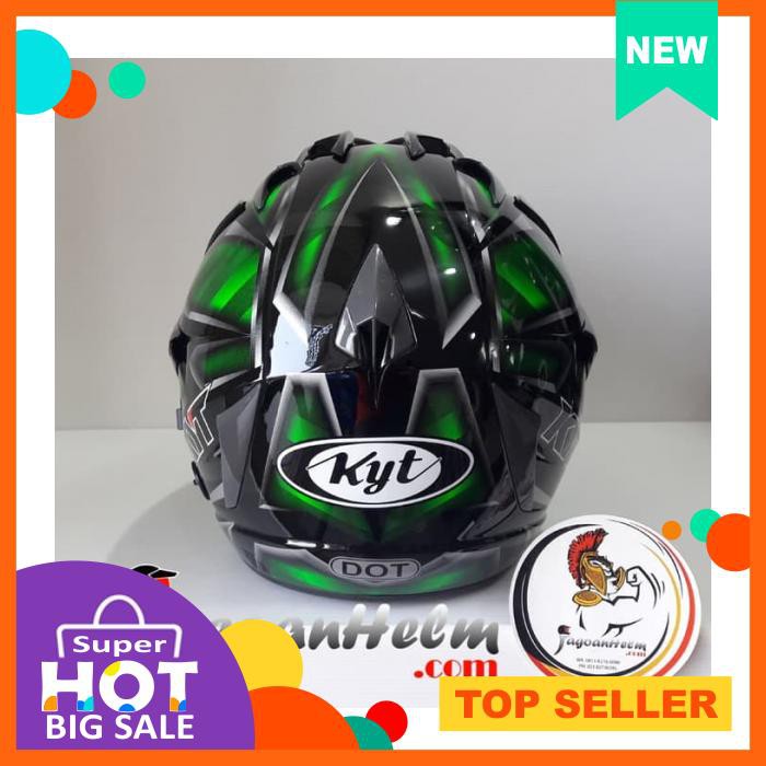 Kyt Helm Scorpion King #6 | Black Green | Double Visor
