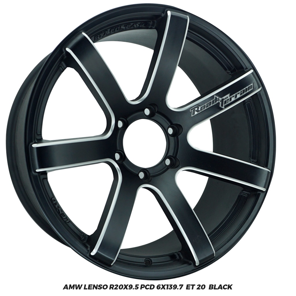 Velg Mobil Lenso Ring 20X9.5 Pcd 6x139.7 ET 20 Black Fortuner, Pajero