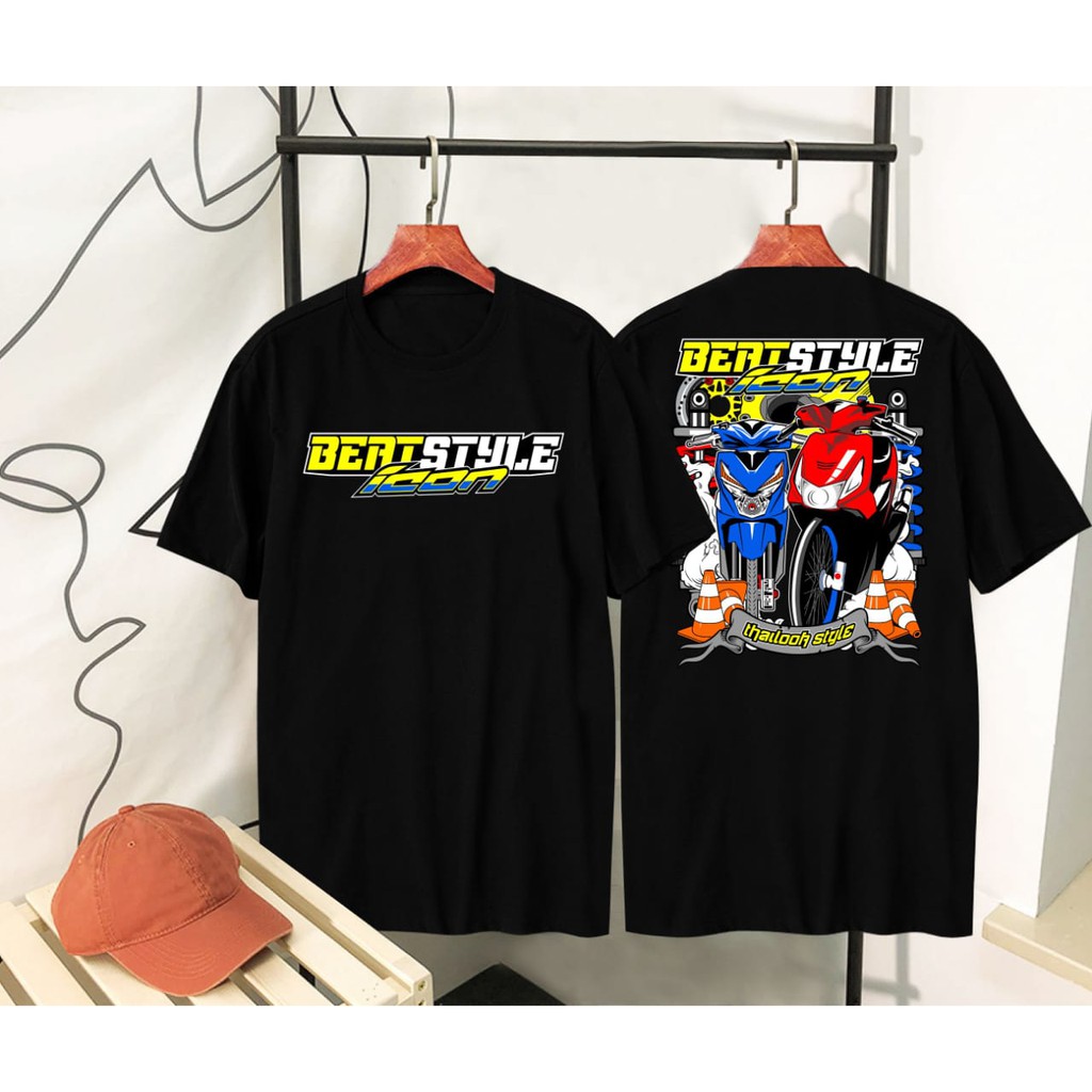  KAOS  DISTRO  RACING  BEAT ICON STYLE HITAM Shopee Indonesia