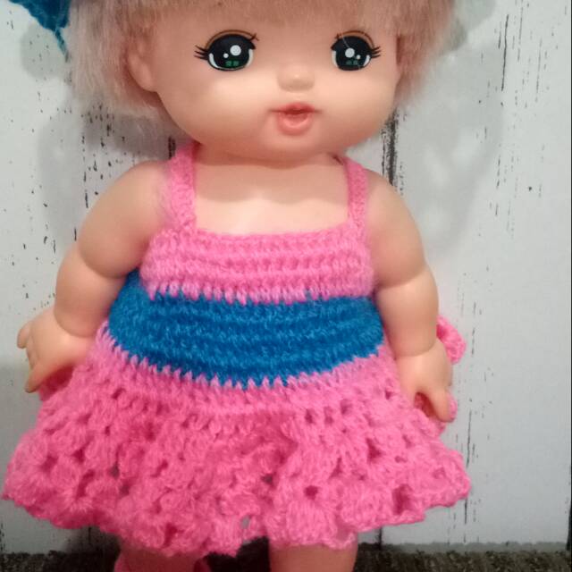 Dress rajut mellchan home made