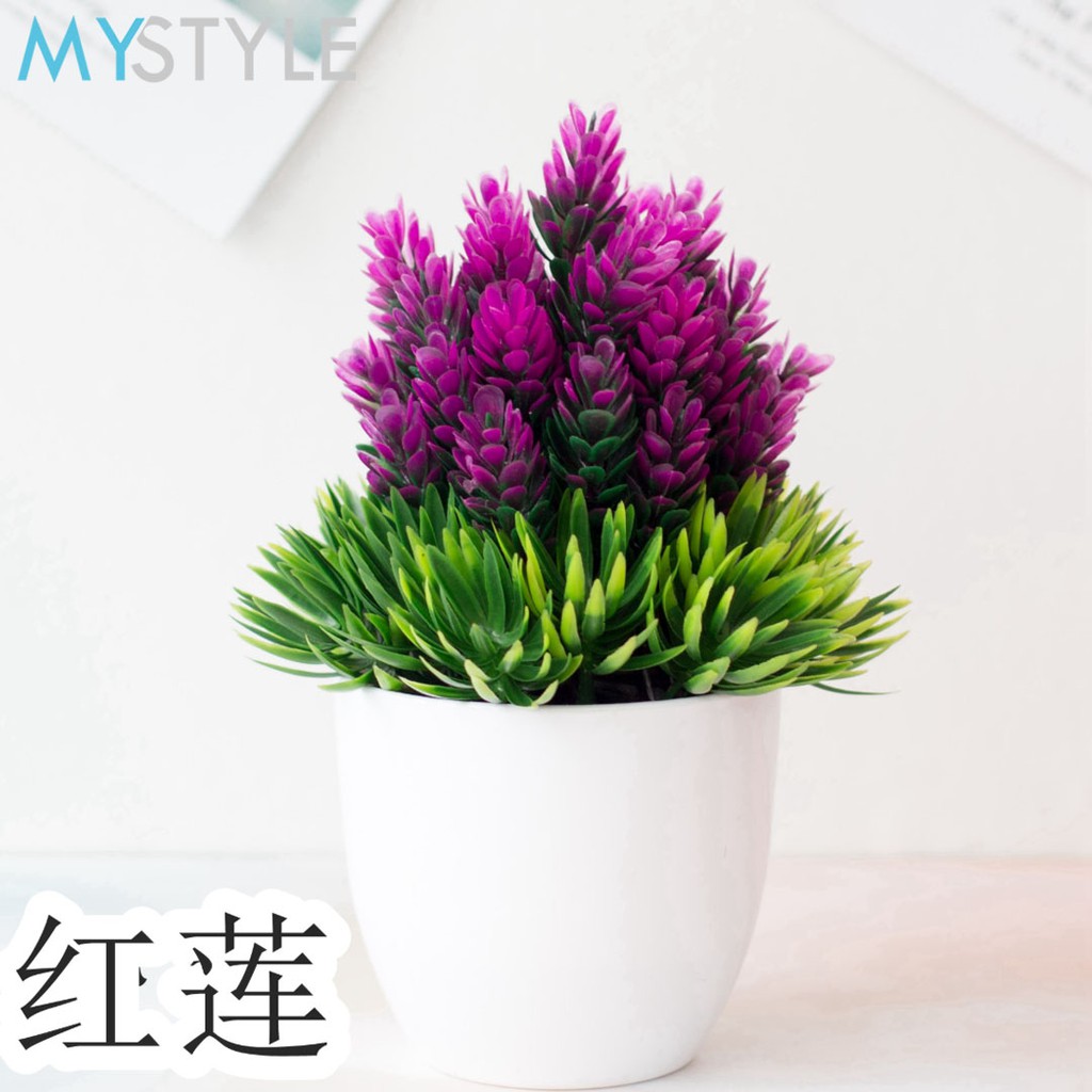HAPPY TIME VAS BUNGA PINUS BUNGA HIAS MEJA POT DAUN PINE HIASAN DEKORASI RUMAH BUNGA ARTIFICIAL