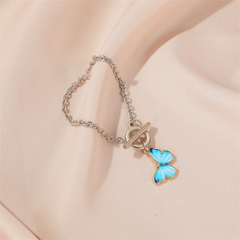 [✅READY STOCK] Gelang Kupu-kupu Biru Gelang Rantai Sederhana Aksesori Busana Wanita Korea Anti Karat Tidak Alergi Murah Penjualan Panas Mode