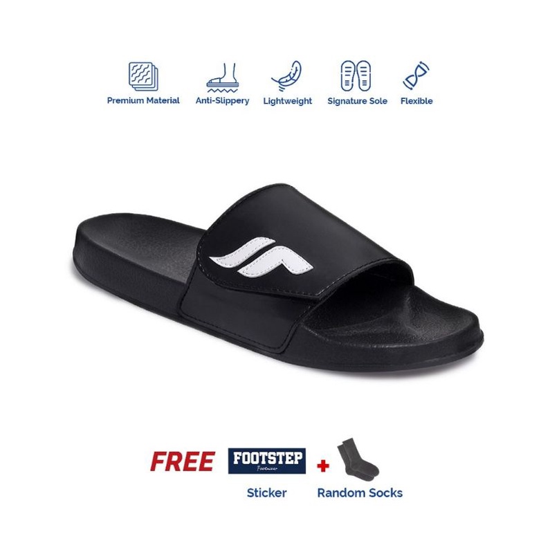 Sandal Pria Slide Footstep Footwear - Nexa Black