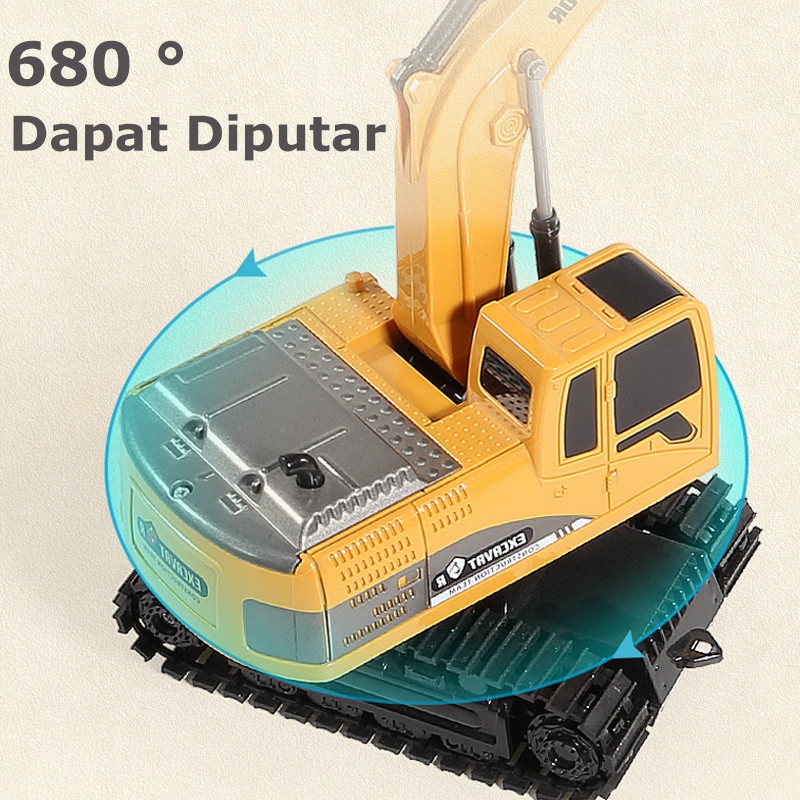 Ekskavator Remote Control RC Excavator Beko Remot 6 Channel Skala 1:24 Bahan Paduan Heavy Digger Mainan Anak-2