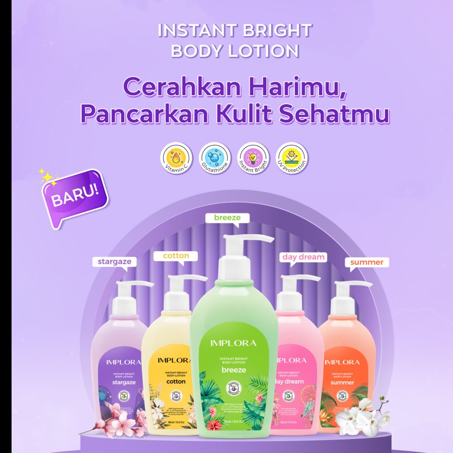 ✿ MADAME ✿ IMPLORA INSTANT BRIGHT BODY LOTION  PELEMBAP KULIT