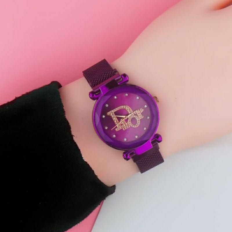 Jam wanita Rantai magnet-Dior ungu