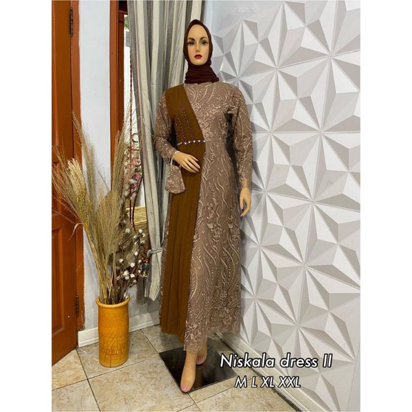 NEW, Gamis kebaya Casandra//gamis brokat//gamis muslim//gamis pesta//gamismodern