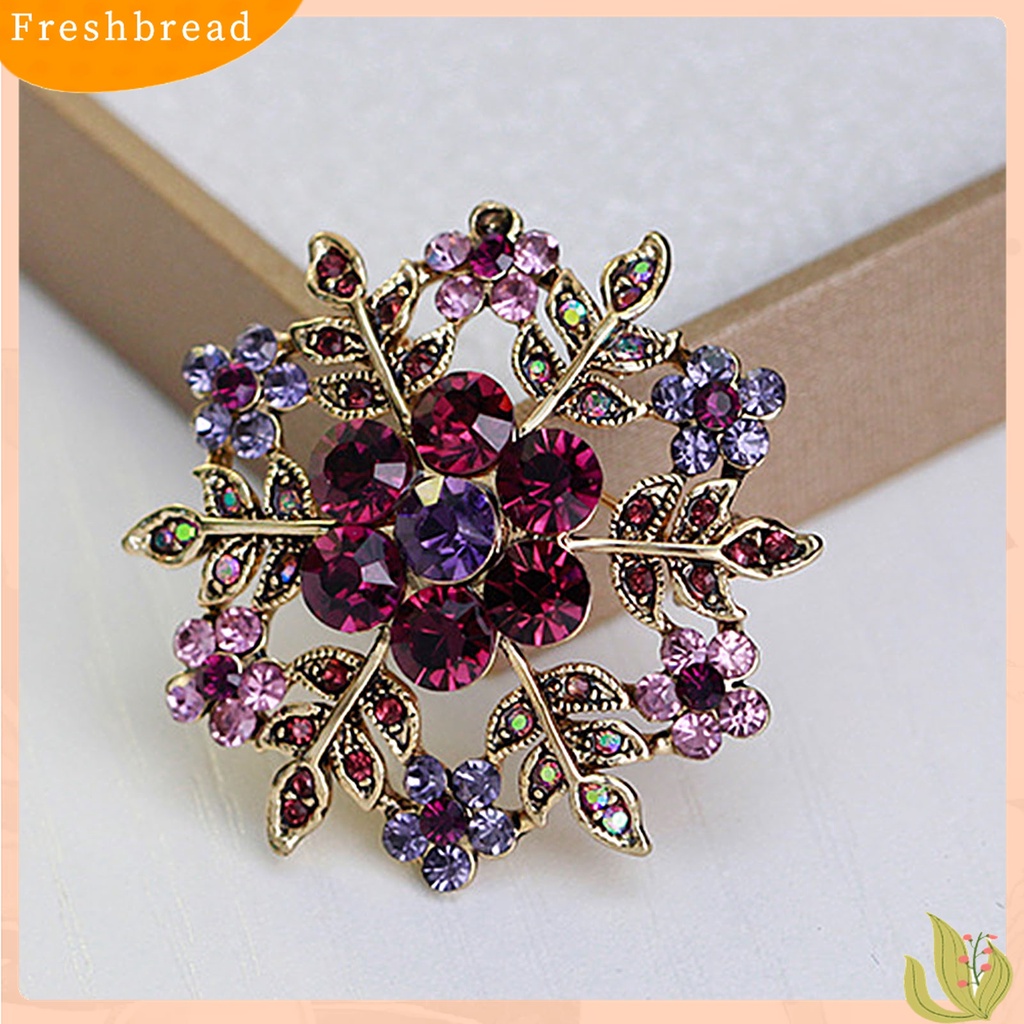Terlaris Fashion Women Snowflake Floral Circle Rhinestone Brooch Pin Christmas Jewelry