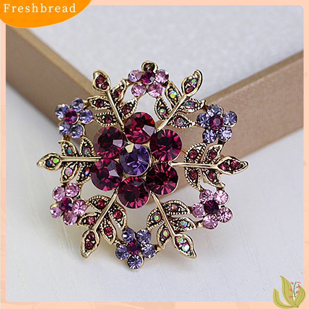 Terlaris Fashion Women Snowflake Floral Circle Rhinestone Brooch Pin Christmas Jewelry