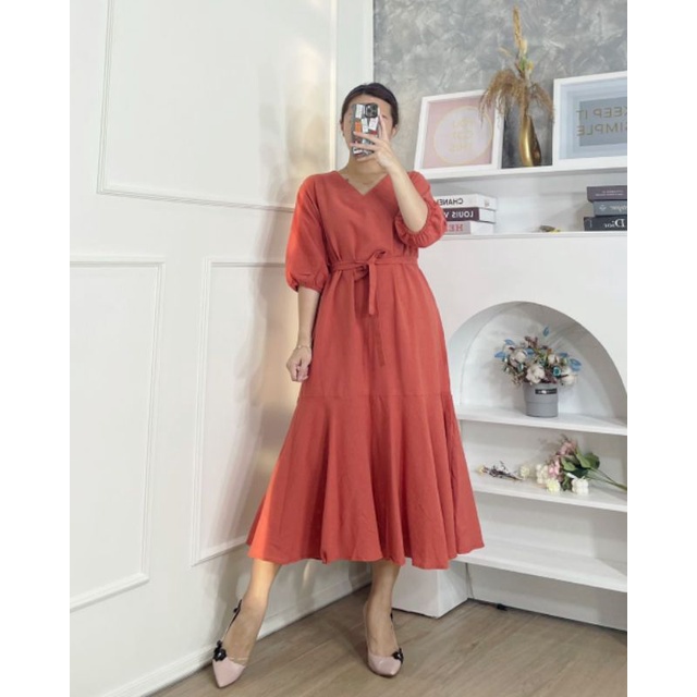 CARMELIA DRESS - DRESS WANITA LENGAN PENDEK