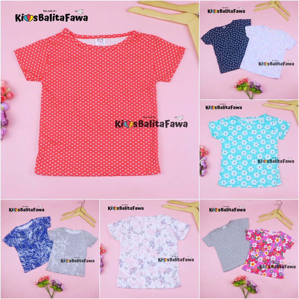 Kaos Ibby uk 1-5 Tahun / Lengan Pendek Anak Perempuan Tshirt Baju Cewek Kaos Adem Murah Branded