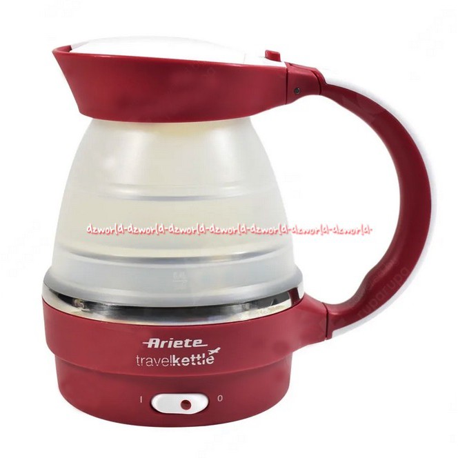 Ariete Travel Kettle Red 800ml Teko Listrik Travelling Bisa Dilipat Foadable Merah Masak Air