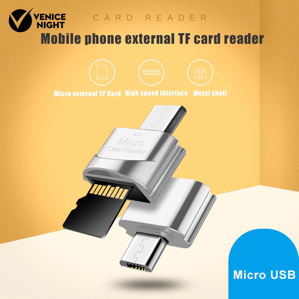 【 Venice 】 Adaptor Pembaca Kartu Memori TF Mikro SD Mikro USB / Tipe C OTG