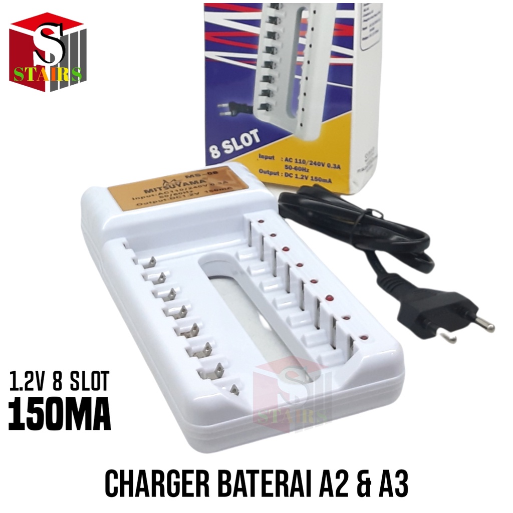 Charger Baterai MitsuyamaType AA /AAA DC 1.2v - 150mA 8 Slot