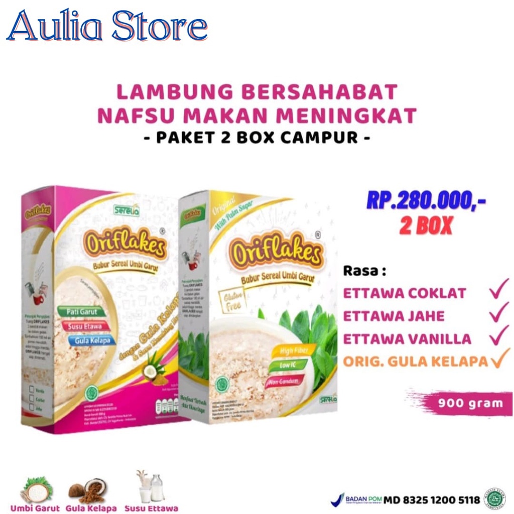 

[PROMO] ORIFLAKES Sereal Umbi Garut Asam Lambung Maag GERD 900 gram