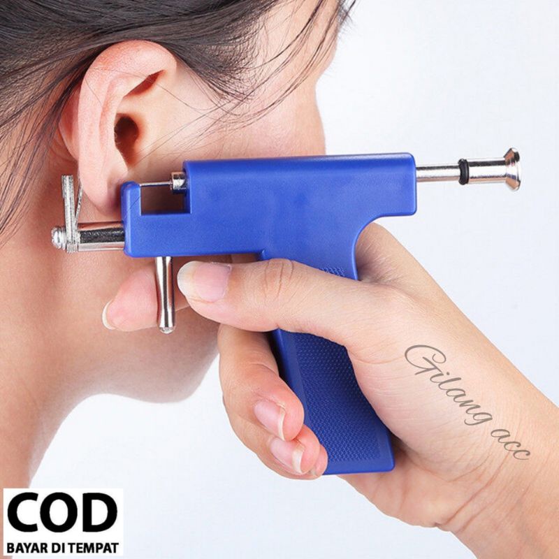 Alat Tindik Tembak Telinga Lidah Hidung Pusar (free 6 pcs studs tindik)