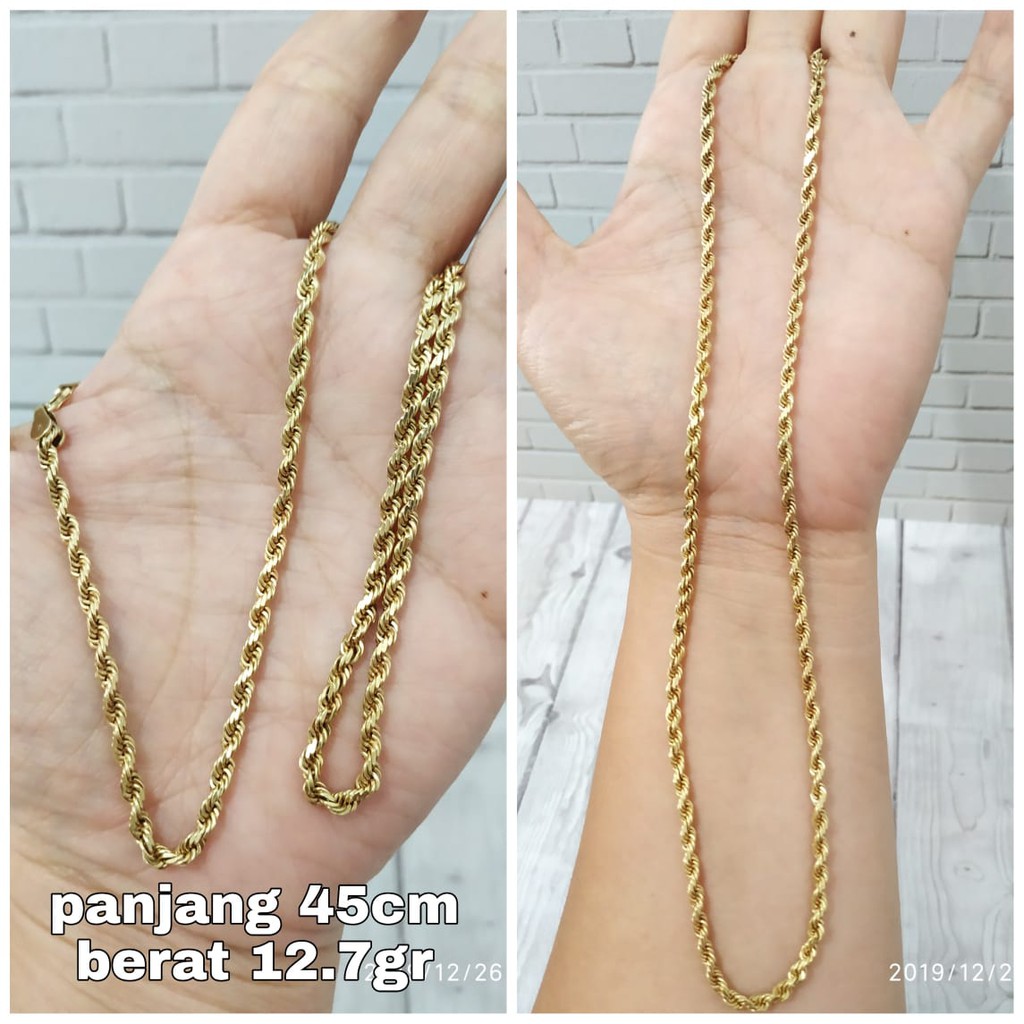 KALUNG TAMBANG GOLD PANJANG PERAK ASLI S925 CC746