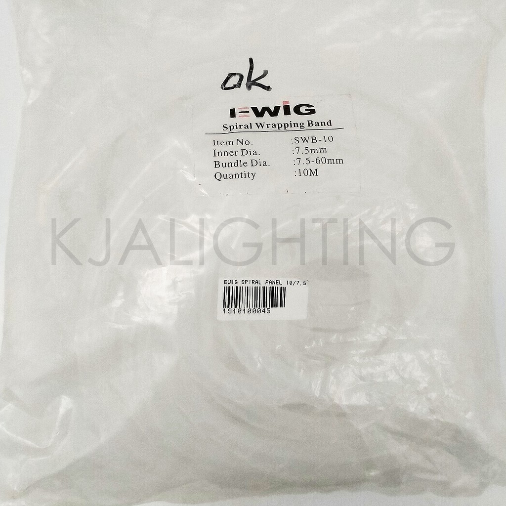 Pelindung/Pembungkus Kabel Spiral Wrapping Band SWB 10 7.75mm 10M