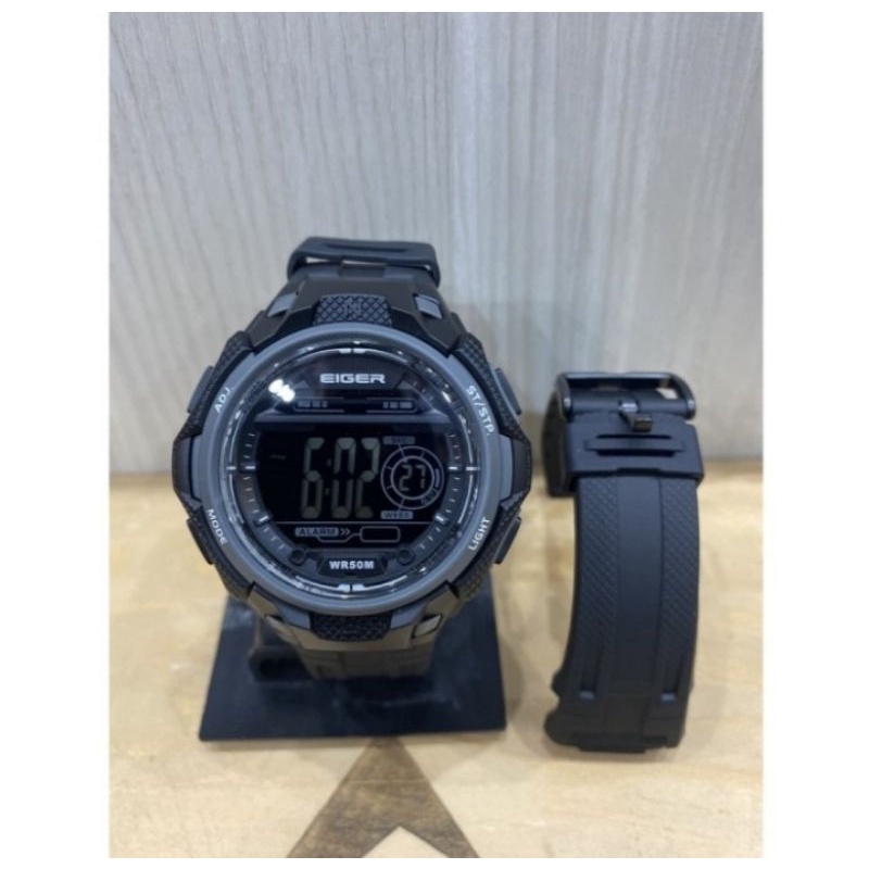EIGER001 JAM TANGAN CLENT 5445 DARKGREY ORIGINAL - JAM TANGAN PRIA DIGITAL