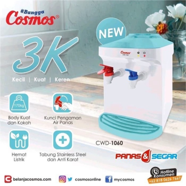 Unik Cosmos CWD-1060 Water Dispenser Hot  Normal - Air Panas Netral Fresh Diskon