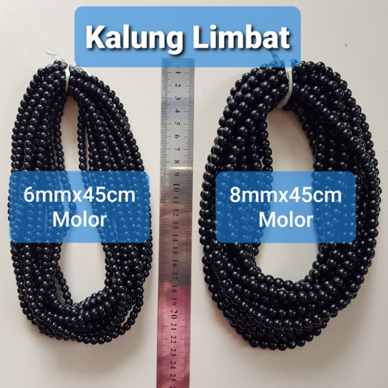 Kalung LIMBAT 45cm Molor Batu Hitam Imitasi Per Lusin Grosir