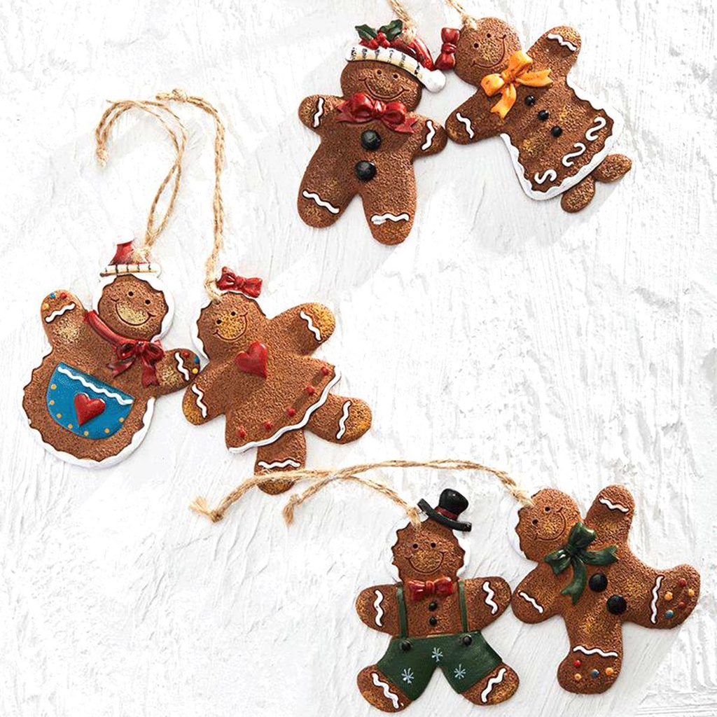 [Elegan] Liontin Gantung Dekorasi Rumah Resin Xmas Hias Gingerbread Man