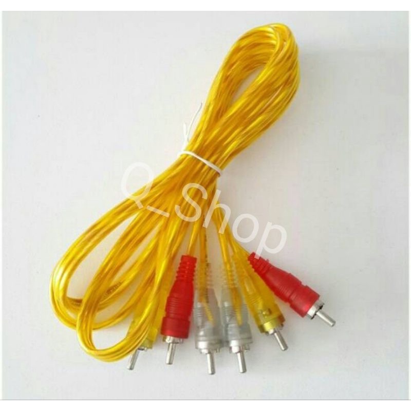 Kabel RCA 3-3 Transparan / Kabel Audio 1,5 Meter