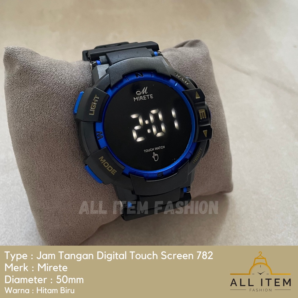 COD✅ Jam Tangan Digital Touch Screen Mirete 782 / Sport Watch / Jam Fashion / Jam Modern Layar Sentuh / Tanggal Bulan Tahun