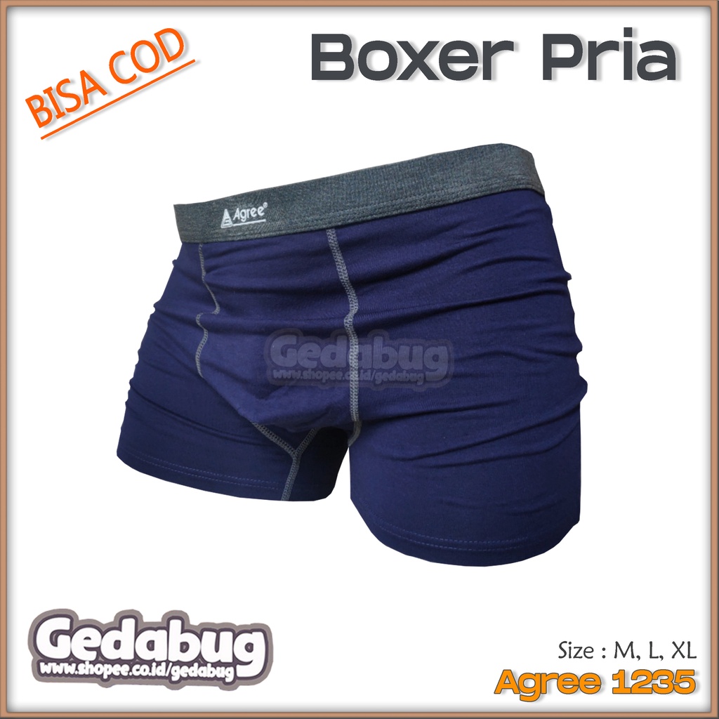 [ 3pc ] Boxer Agree 1235 Box Coklat Celana Dalam Pria Boxer Polos - Gedabug