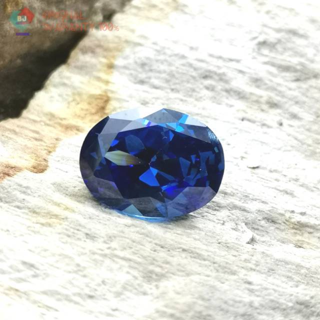 ( Original ) Premium Blue Cubic Zirconia Safir Color Super Quality Kristal bukan kaca atau glass