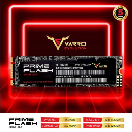 SSD M.2 VARRO 128GB PRIME FLASH NGFF 2280 SATA 3 - SSD M2 128GB NGFF 2280