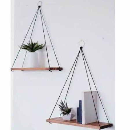 AMBALAN TALI MACRAME SHELF HANGING / RAK GANTUNG / RAK DINDING KAYU JATI BELANDA