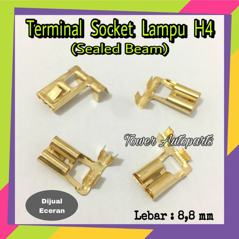 Terminal Skun Bendera Untuk Socket / Soket Sealbeam / Lampu Besar H4