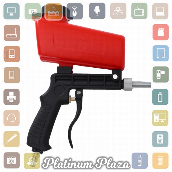 JOUSTMAX Sand Blaster Gravity Pneumatic Gun Penghilang Karat 90 PSI - AS118-3 - Red`2MED2Q-