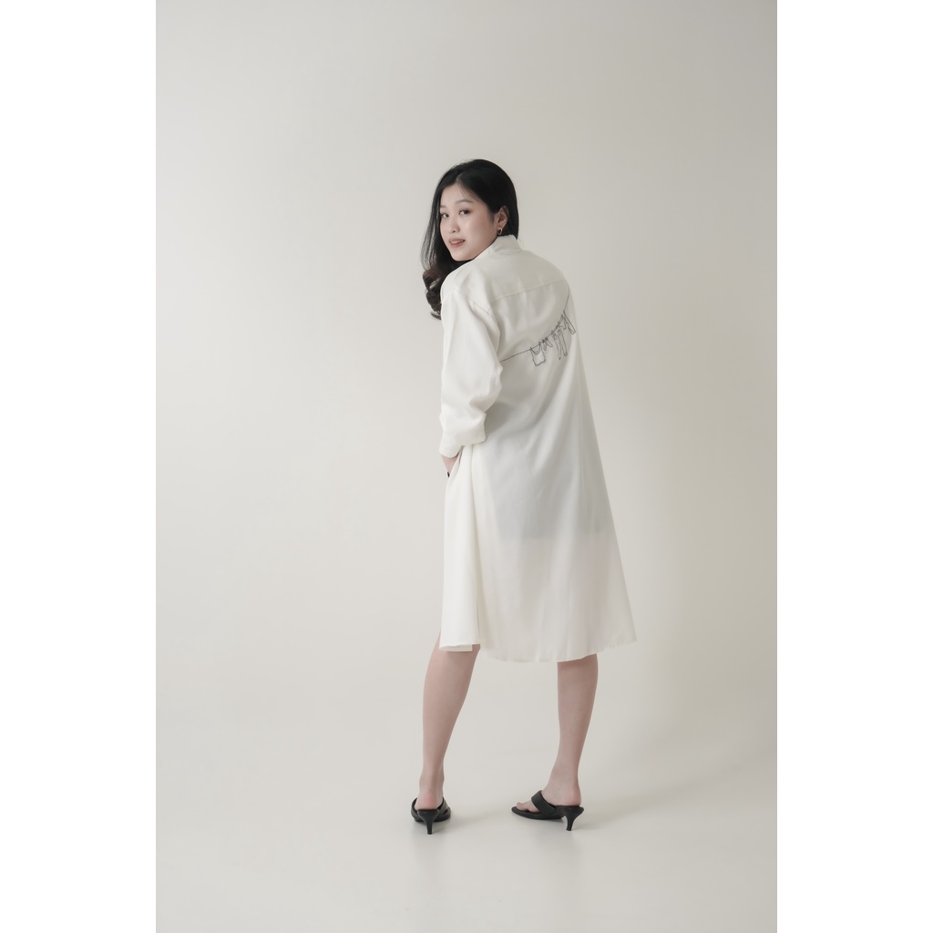 Dress Wanita Casual Dress - Dress Wanita Casual Korea -Dress Wanita Casual Jumbo - Outer Wanita Panjang PUTIH