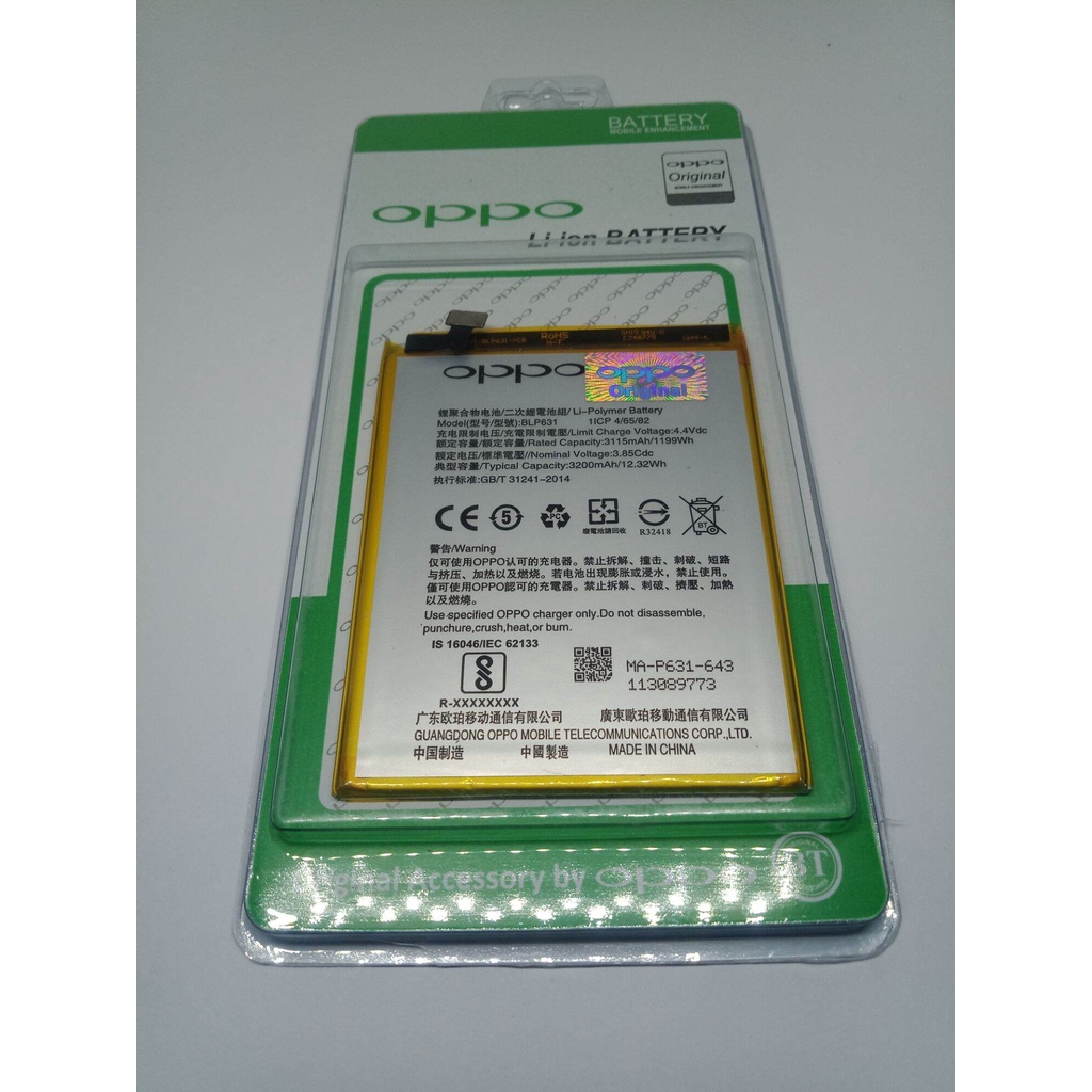 BATRE BATRAI OPPO F5/F3/ F5 PIUS A77  BLP631 ORIGINAL