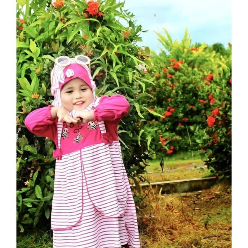 Gamis set hijab little bees Brp530