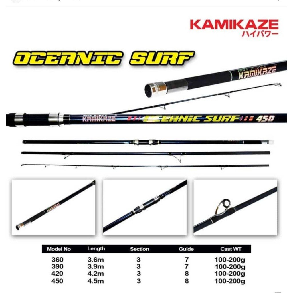 Joran Pancing KAMIKAZE Oceanic Surf Joran Surf Casting Sambung 3